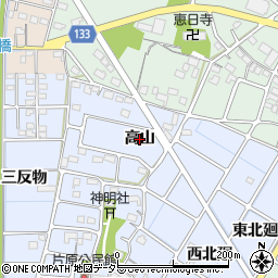 愛知県稲沢市片原一色町（高山）周辺の地図