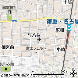 愛知県北名古屋市徳重与八杁周辺の地図