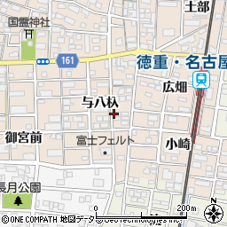 愛知県北名古屋市徳重（与八杁）周辺の地図