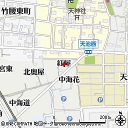 愛知県稲沢市浅井町紅屋周辺の地図