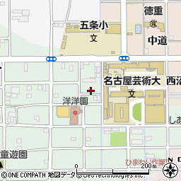 愛知県北名古屋市法成寺松の木周辺の地図