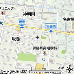 愛知県北名古屋市鹿田坂巻周辺の地図
