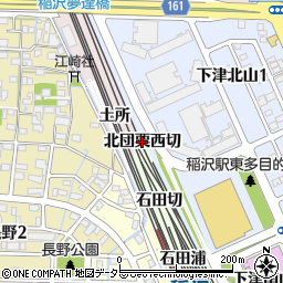 愛知県稲沢市下津町（北団栗西切）周辺の地図