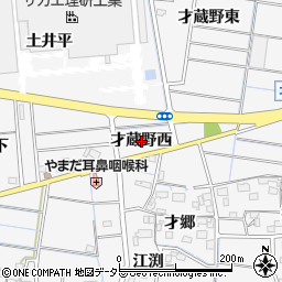 愛知県稲沢市祖父江町山崎才蔵野西周辺の地図