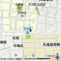 愛知県稲沢市天池西町110周辺の地図