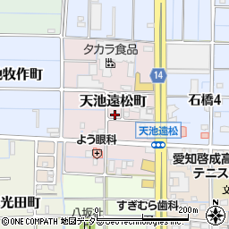 愛知県稲沢市天池町遠松周辺の地図