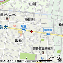 愛知県北名古屋市鹿田坂巻房四郎家附周辺の地図