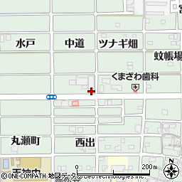 愛知県北名古屋市法成寺中道周辺の地図