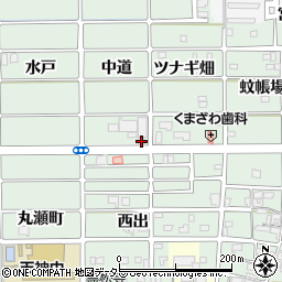愛知県北名古屋市法成寺（中道）周辺の地図