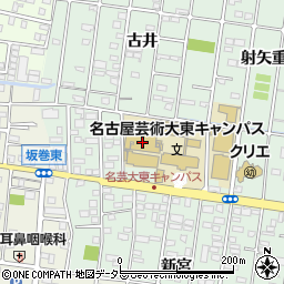 名古屋芸術大学　東キャンパス周辺の地図