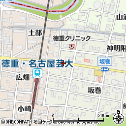愛知県北名古屋市鹿田徳重村堺周辺の地図