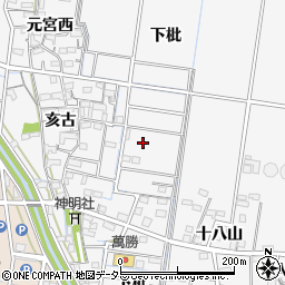 愛知県稲沢市祖父江町山崎下枇周辺の地図