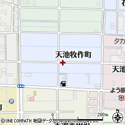 愛知県稲沢市天池牧作町周辺の地図