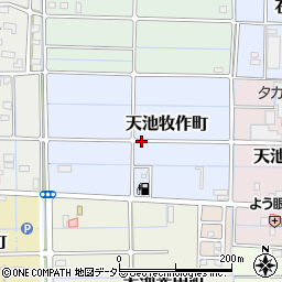 愛知県稲沢市天池牧作町周辺の地図