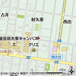 愛知県北名古屋市熊之庄射矢重周辺の地図