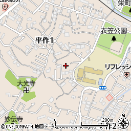 神奈川県横須賀市平作1丁目20-16周辺の地図