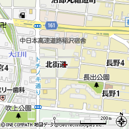 愛知県稲沢市小池正明寺町北街道16周辺の地図