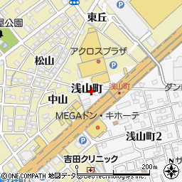 愛知県春日井市浅山町周辺の地図