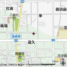 愛知県北名古屋市法成寺道久22周辺の地図