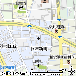 愛知県稲沢市下津新町周辺の地図