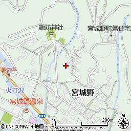 神奈川県箱根町（足柄下郡）宮城野周辺の地図