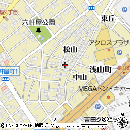 愛知県春日井市六軒屋町松山40-38周辺の地図
