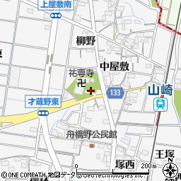 愛知県稲沢市祖父江町山崎（柳野）周辺の地図