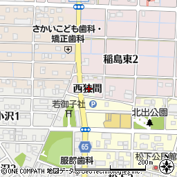 愛知県稲沢市稲島町西狭間周辺の地図