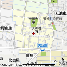 愛知県稲沢市天池西町周辺の地図