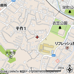 神奈川県横須賀市平作1丁目20-2周辺の地図