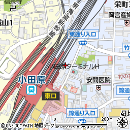 コインパーク小田原駅東口駐車場周辺の地図