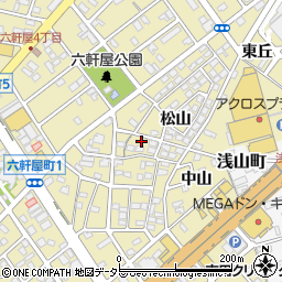 愛知県春日井市六軒屋町松山40-17周辺の地図