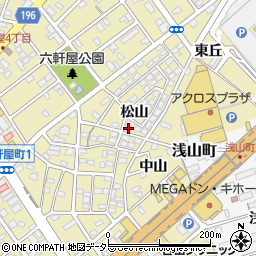 愛知県春日井市六軒屋町松山40-25周辺の地図