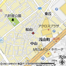 愛知県春日井市六軒屋町松山35-37周辺の地図