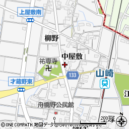 愛知県稲沢市祖父江町山崎中屋敷61周辺の地図
