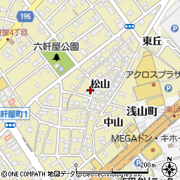 愛知県春日井市六軒屋町松山39-17周辺の地図