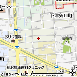 愛知県稲沢市下津大門町周辺の地図