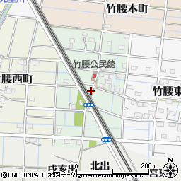 愛知県稲沢市竹腰中町周辺の地図