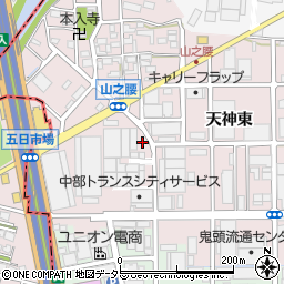 愛知県北名古屋市山之腰天神東周辺の地図