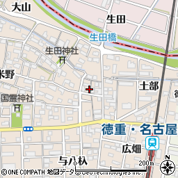 愛知県北名古屋市徳重生田22周辺の地図