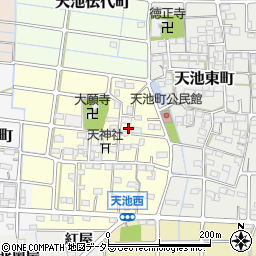愛知県稲沢市天池西町74周辺の地図