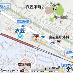 マクドナルド衣笠駅前店周辺の地図