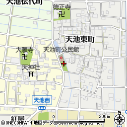 愛知県稲沢市天池町周辺の地図