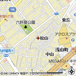 愛知県春日井市六軒屋町松山39周辺の地図