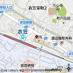 湘南信用金庫衣笠支店周辺の地図