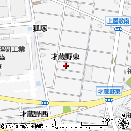 愛知県稲沢市祖父江町山崎（才蔵野東）周辺の地図