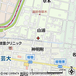 愛知県北名古屋市薬師寺山浦59周辺の地図