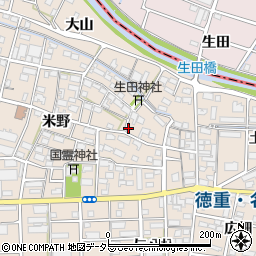 愛知県北名古屋市徳重生田38周辺の地図