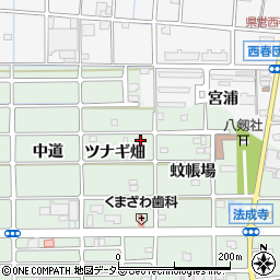 愛知県北名古屋市法成寺ツナギ畑周辺の地図