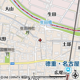愛知県北名古屋市徳重生田14周辺の地図